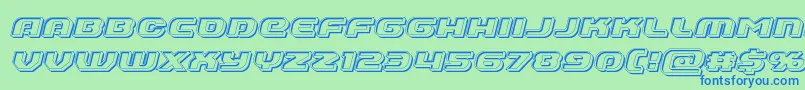 Annapolisbevelital-Schriftart – Blaue Schriften auf grünem Hintergrund
