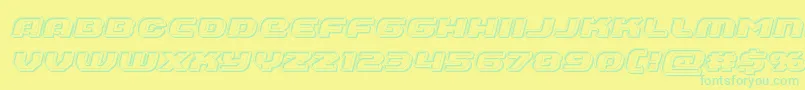 Шрифт Annapolisbevelital – зелёные шрифты на жёлтом фоне