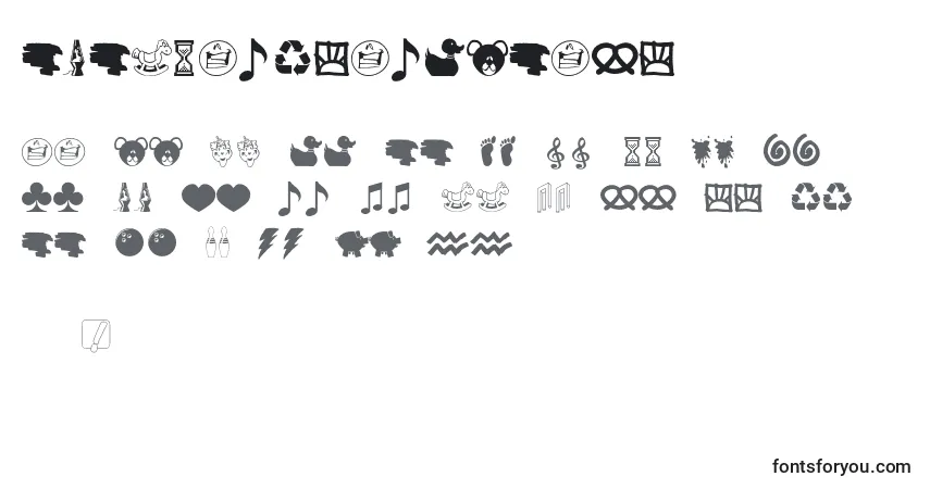 Schriftart Elephantsandbears – Alphabet, Zahlen, spezielle Symbole
