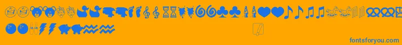 Elephantsandbears-Schriftart – Blaue Schriften auf orangefarbenem Hintergrund