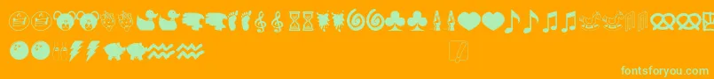 Elephantsandbears-Schriftart – Grüne Schriften auf orangefarbenem Hintergrund