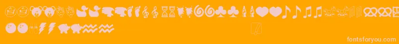 Elephantsandbears-Schriftart – Rosa Schriften auf orangefarbenem Hintergrund