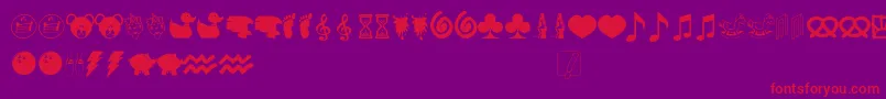 Elephantsandbears-Schriftart – Rote Schriften auf violettem Hintergrund