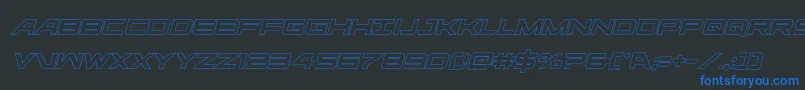 Ghostclanoutital Font – Blue Fonts on Black Background