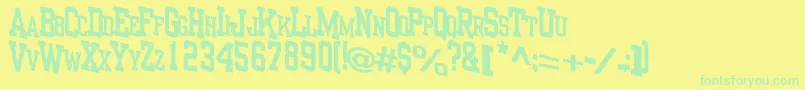 Neolith-Schriftart – Grüne Schriften auf gelbem Hintergrund