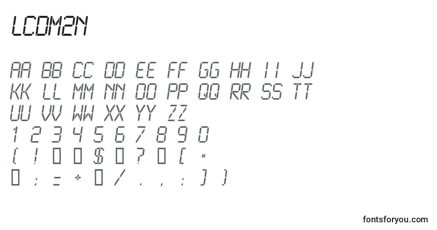 Schriftart Lcdm2n – Alphabet, Zahlen, spezielle Symbole
