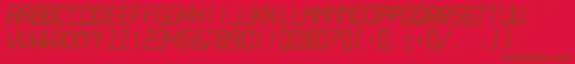 Lcdm2n Font – Brown Fonts on Red Background