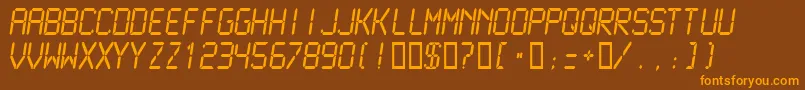 Lcdm2n Font – Orange Fonts on Brown Background