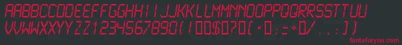 フォントLcdm2n – 黒い背景に赤い文字