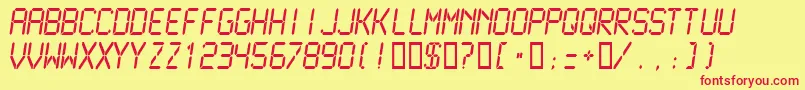 Lcdm2n Font – Red Fonts on Yellow Background