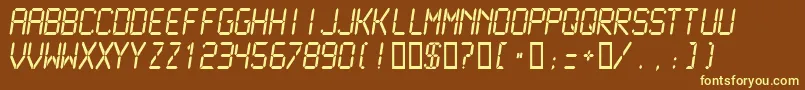 Lcdm2n Font – Yellow Fonts on Brown Background