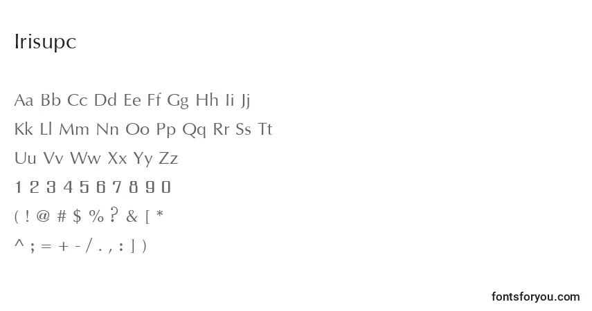Schriftart Irisupc – Alphabet, Zahlen, spezielle Symbole