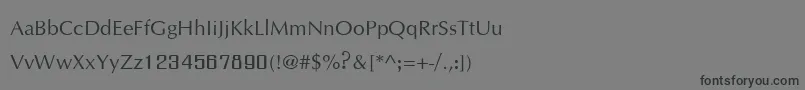 フォントIrisupc – 黒い文字の灰色の背景
