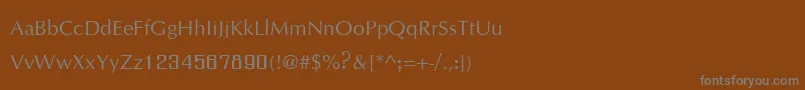 フォントIrisupc – 茶色の背景に灰色の文字