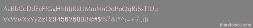 Irisupc-Schriftart – Rosa Schriften auf grauem Hintergrund