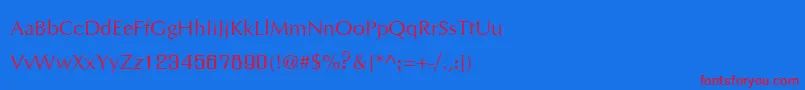 Irisupc Font – Red Fonts on Blue Background