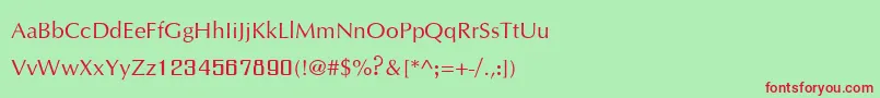 フォントIrisupc – 赤い文字の緑の背景