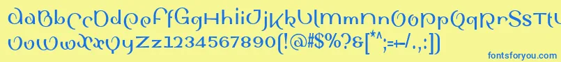 SinahsansLtBoldCondensed Font – Blue Fonts on Yellow Background