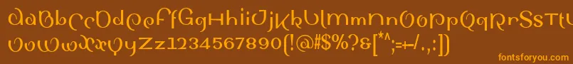 SinahsansLtBoldCondensed Font – Orange Fonts on Brown Background