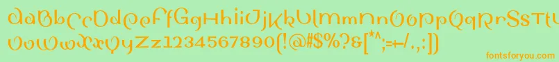 SinahsansLtBoldCondensed Font – Orange Fonts on Green Background