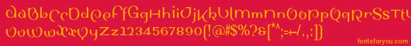 SinahsansLtBoldCondensed Font – Orange Fonts on Red Background