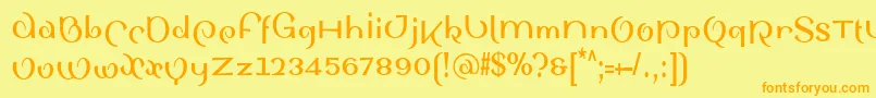 SinahsansLtBoldCondensed Font – Orange Fonts on Yellow Background