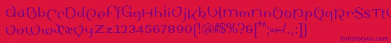 SinahsansLtBoldCondensed-Schriftart – Violette Schriften auf rotem Hintergrund