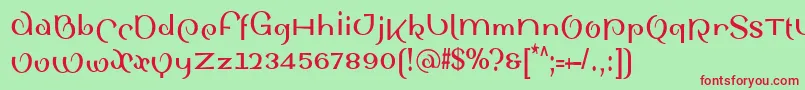 フォントSinahsansLtBoldCondensed – 赤い文字の緑の背景