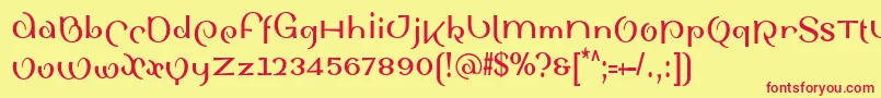 SinahsansLtBoldCondensed Font – Red Fonts on Yellow Background