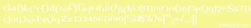 フォントSinahsansLtBoldCondensed – 黄色い背景に白い文字