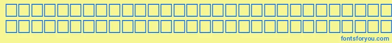 フォントSvfwfbo – 青い文字が黄色の背景にあります。