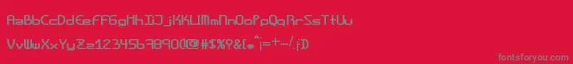 フォントAmplitudesboldshort – 赤い背景に灰色の文字