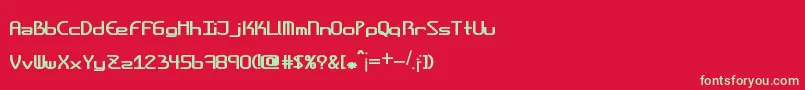 フォントAmplitudesboldshort – 赤い背景に緑の文字