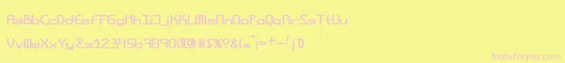 Amplitudesboldshort Font – Pink Fonts on Yellow Background