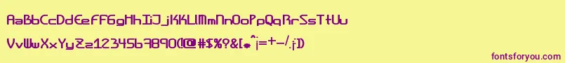 Шрифт Amplitudesboldshort – фиолетовые шрифты на жёлтом фоне