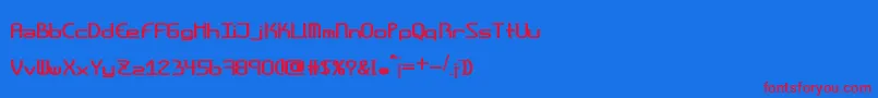 Fonte Amplitudesboldshort – fontes vermelhas em um fundo azul