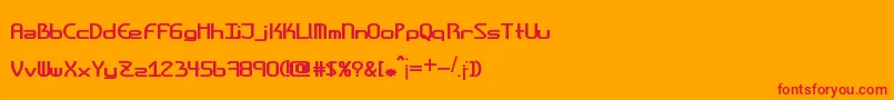 フォントAmplitudesboldshort – オレンジの背景に赤い文字