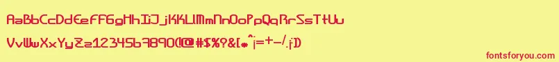 Amplitudesboldshort Font – Red Fonts on Yellow Background