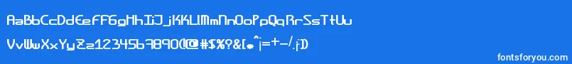 フォントAmplitudesboldshort – 青い背景に白い文字