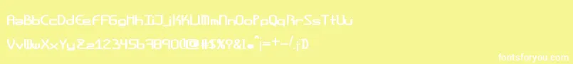 Шрифт Amplitudesboldshort – белые шрифты на жёлтом фоне