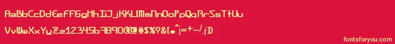 Amplitudesboldshort Font – Yellow Fonts on Red Background