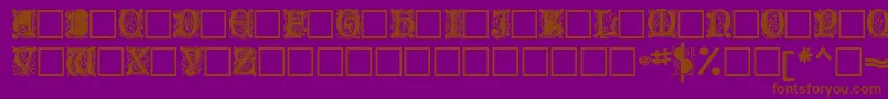 Olderenglishcaps118Bold Font – Brown Fonts on Purple Background