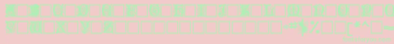 Olderenglishcaps118Bold Font – Green Fonts on Pink Background