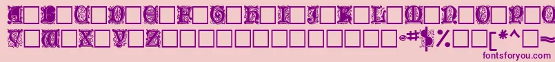 Olderenglishcaps118Bold Font – Purple Fonts on Pink Background