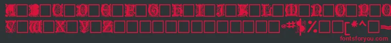 Olderenglishcaps118Bold Font – Red Fonts on Black Background