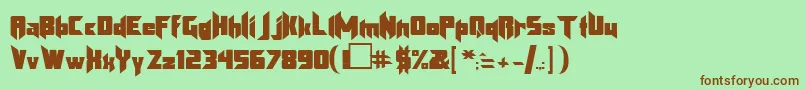 Klingonblade Font – Brown Fonts on Green Background