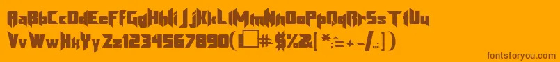 Klingonblade-Schriftart – Braune Schriften auf orangefarbenem Hintergrund