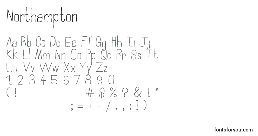 A fonte Northampton (113156) – alfabeto, números, caracteres especiais