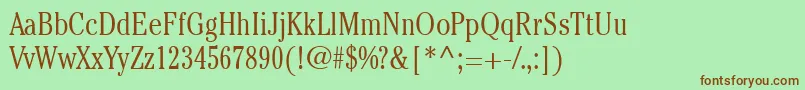 Шрифт ItcCheltenhamLtLightCondensed – коричневые шрифты на зелёном фоне