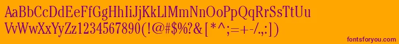 ItcCheltenhamLtLightCondensed Font – Purple Fonts on Orange Background